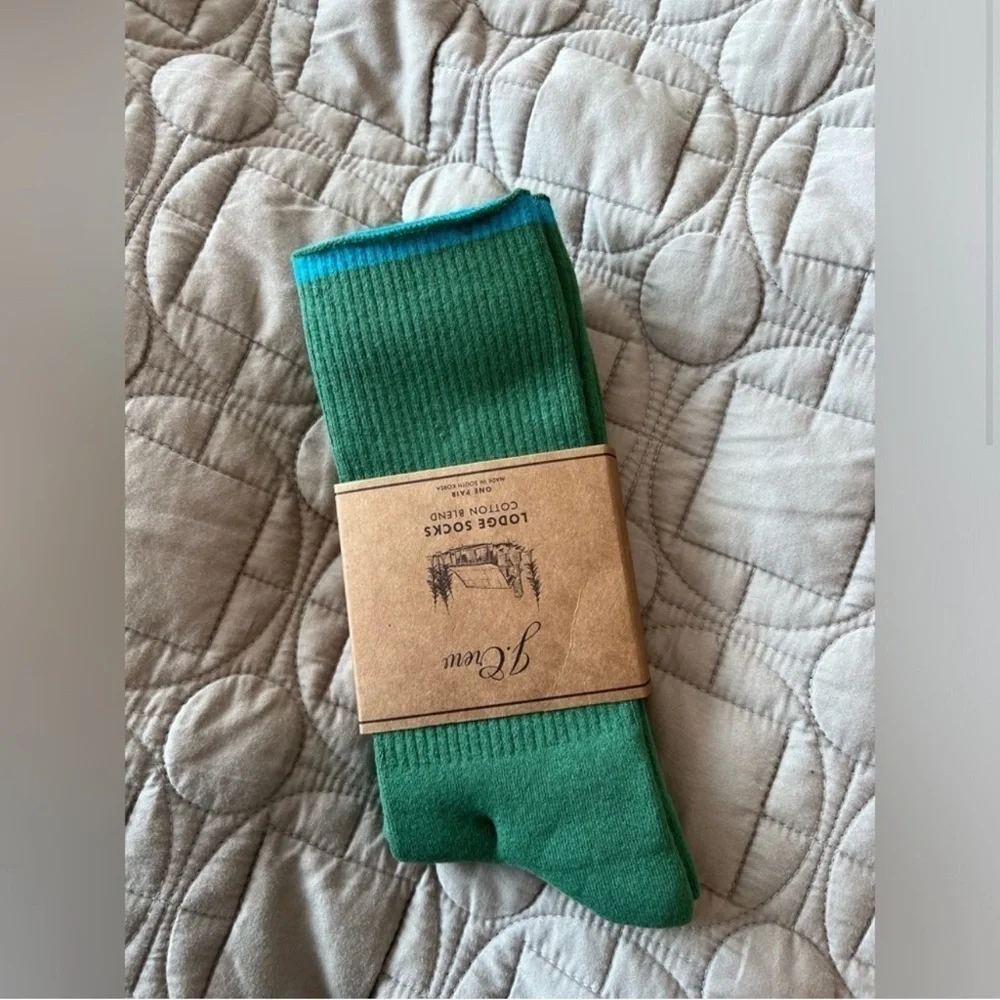 J.Crew Green and Blue Lodge Socks
